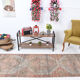 Faded brown & beige turkish runner rug 339x91cm