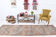 Faded brown & beige turkish runner rug 339x91cm