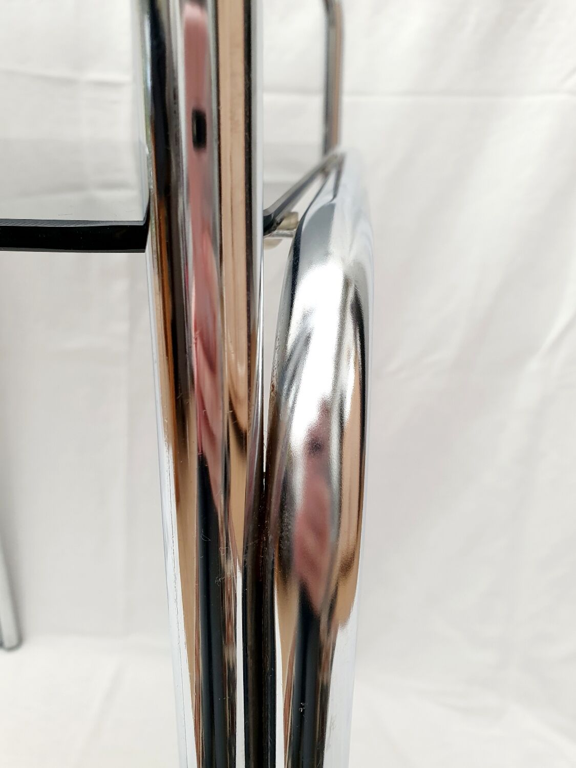 Design console 70 metal chromed smoked glass