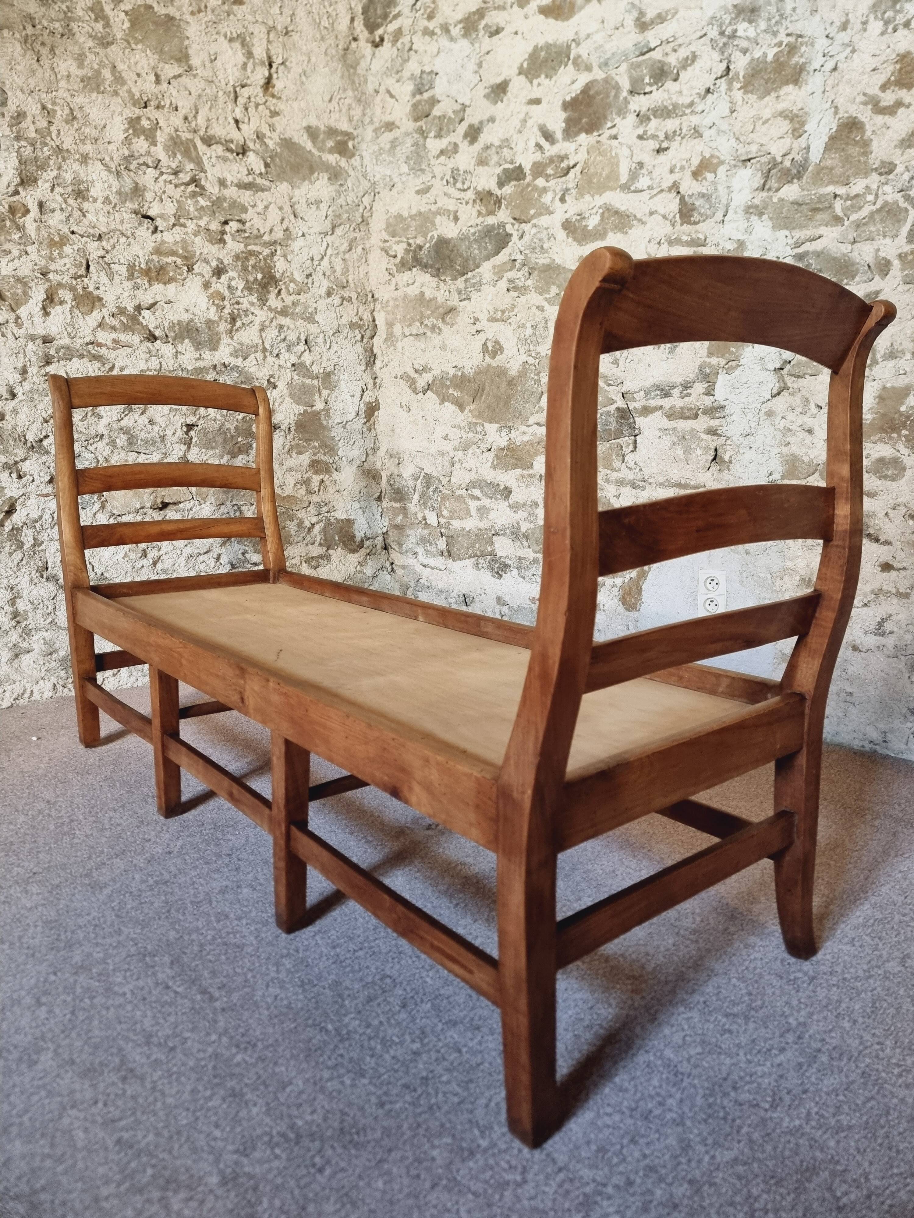 Antique Cherry Bench – Rustic French Daybed