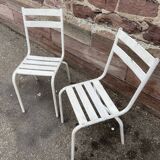 Paire de chaises bistrot de terrasse 1960 metal
