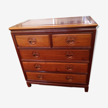 Commode années 60 bois exotique