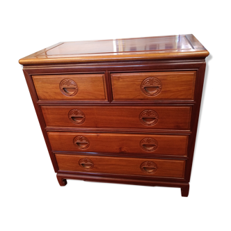 Commode années 60 bois exotique