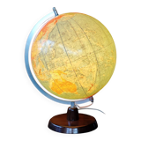 Ancien globe terrestre lumineux mappemonde en verre