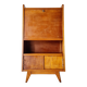 Vintage 1950s wooden secretary with tapered legs and mint interior.