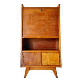 Vintage 1950s wooden secretary with tapered legs and mint interior.