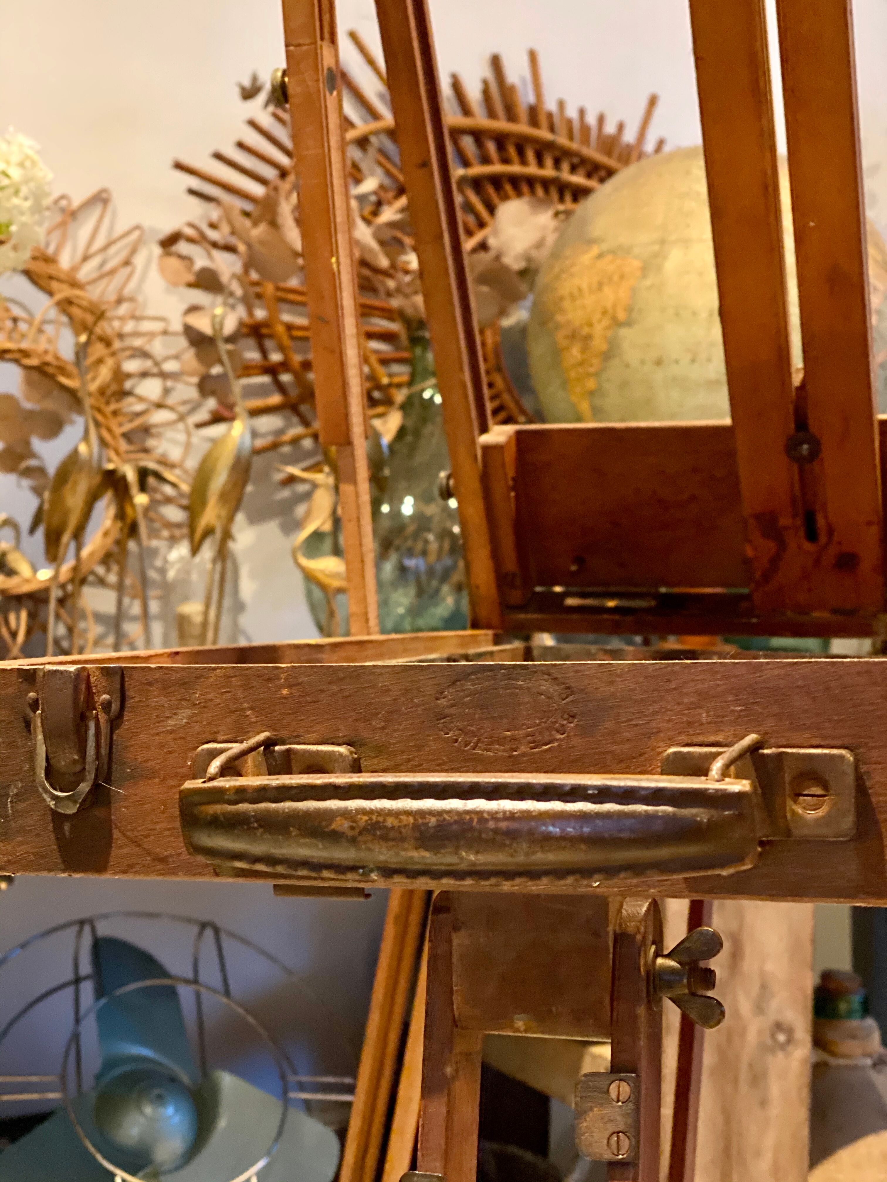 Old collapsible wooden painter's easel