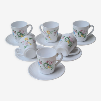 Six tasses à café arcopal