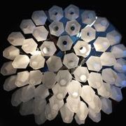 Sandblasted “poliedri” murano glass chandelier d60