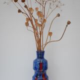 Blue glass art vase from Prachen Glass Works