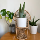 Emmanuelle vintage rattan plant holder