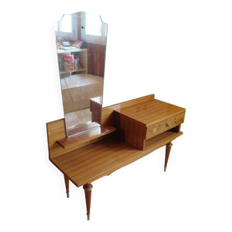 Console dressing table - entrance furniture - drawer and mirror - 60s - vintage - modernist