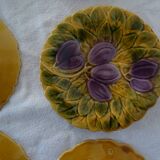 Dessert set salad bowl and 6 plates 541023 fruits barbotine sarreguemines