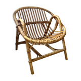 Rattan shell armchair, children's model
