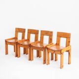 Vintage pine chairs. Designed by Silvio Coppola for Fratelli Montina.