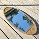 Miroir biseauté ovale art déco doré 84 x 39 cm