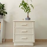 Vintage rattan bedside table from the 70s/80s