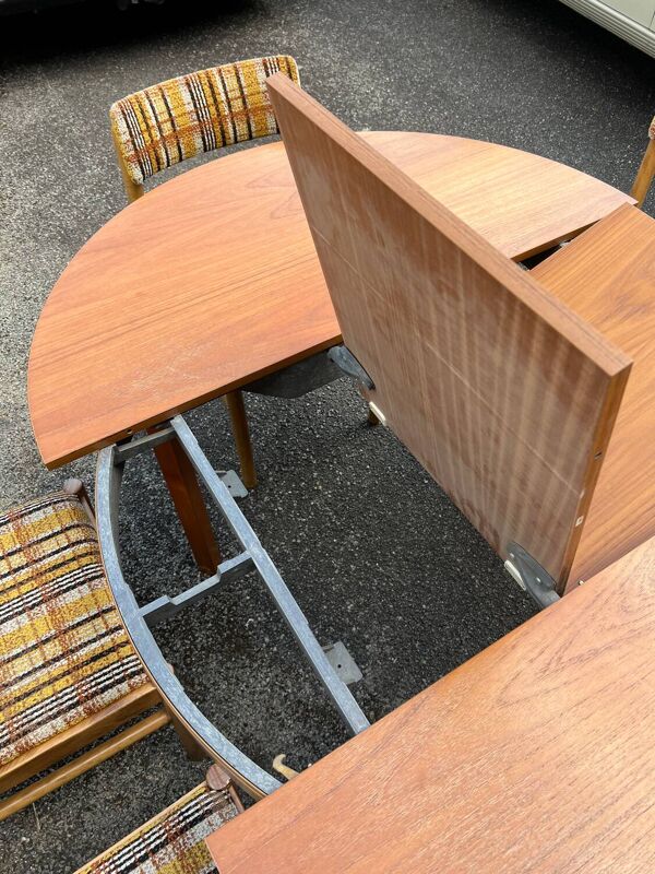 Table + 6 chaises baumann vintage 1970