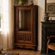 Vintage Basque display cabinet in solid oak – carved antique furniture