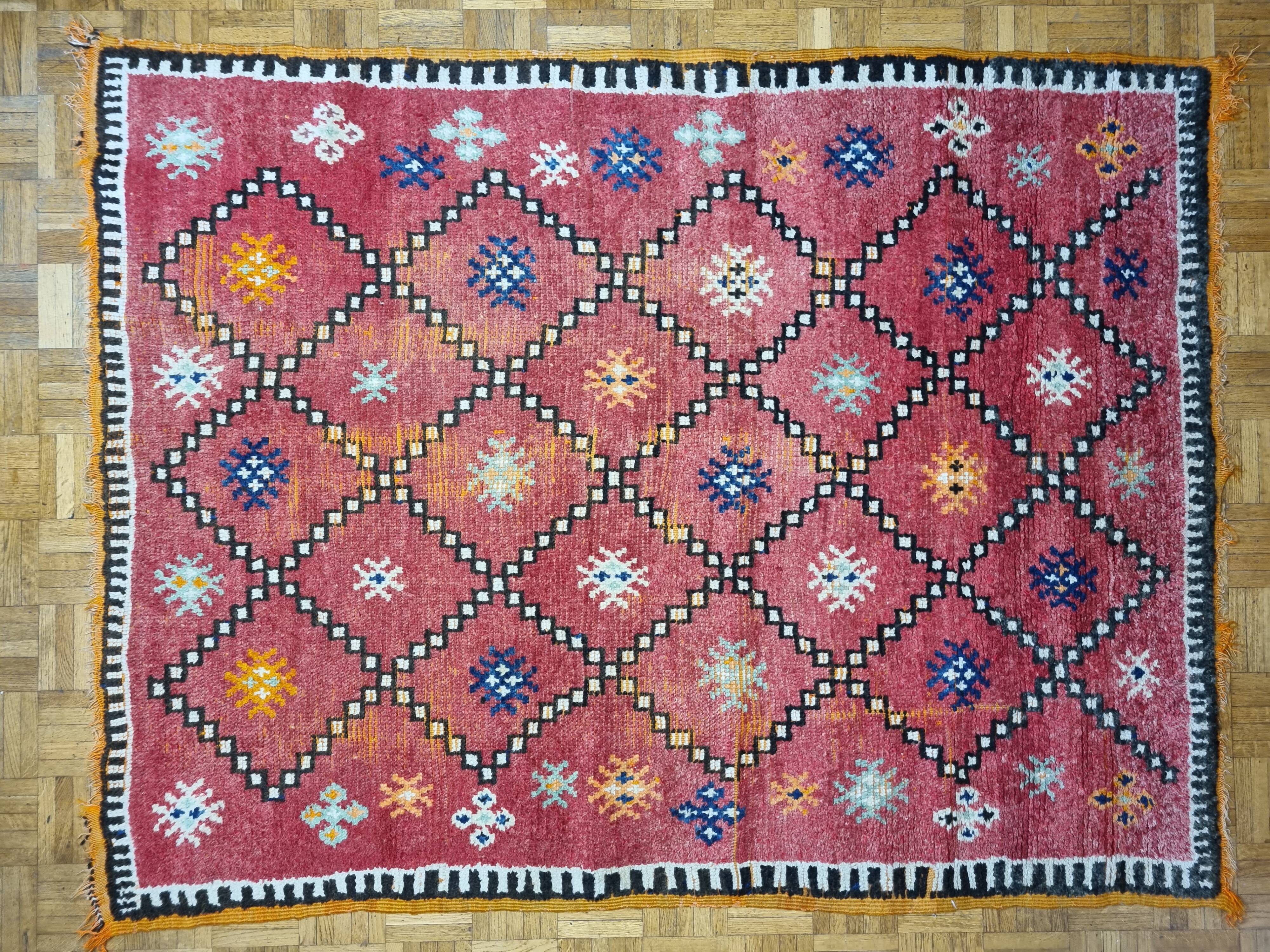 Moroccan Kilim handmade carpet, 166 cm x 131 cm