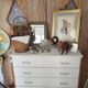 Commode vintage pieds compas