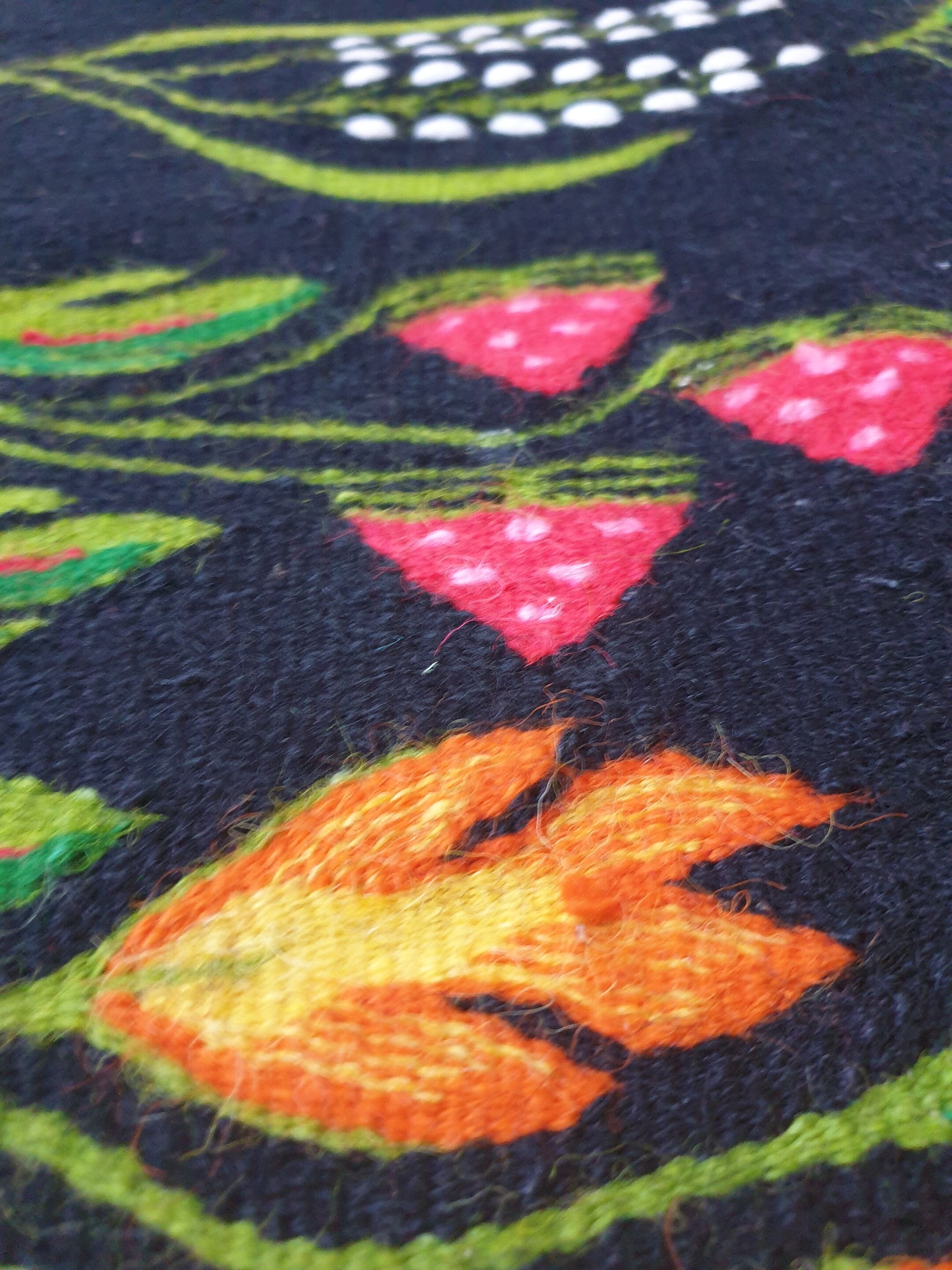 Tapis Oltenian floral, tissé à la main, Roumanie
