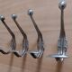 4 metal wall hooks 50s