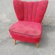 Fauteuil cocktail tissu rouge