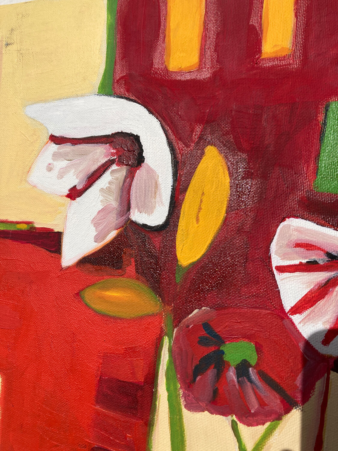 Contemporary painting bouquet of flowers oil on canvas still life