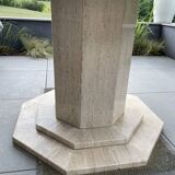 Travertine and brass table