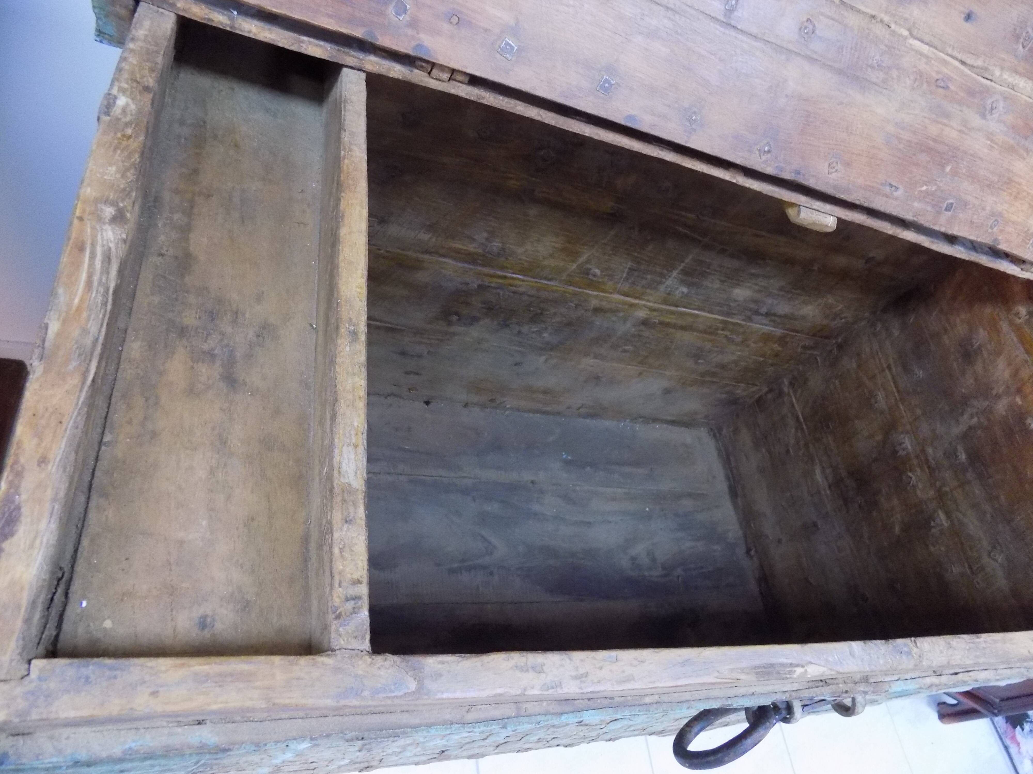 19th-century wooden wheel box