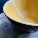 Old faceted bowl with polka dot pattern from the Sarreguemines earthenware factory
