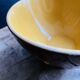 Old faceted bowl with polka dot pattern from the Sarreguemines earthenware factory