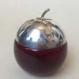 Set of candy apple and pear, metal and glass