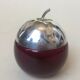Set of candy apple and pear, metal and glass
