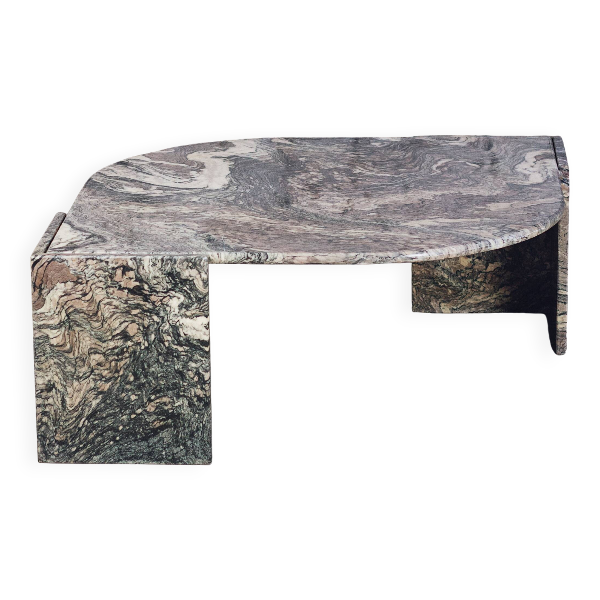 Eye-shaped marble coffee table by Roche Bobois, 1970
