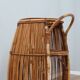 1960s Italian mid-century modern rattan barrel bar cart