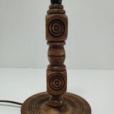 Solid wood lamp decorated with vintage hollow circles