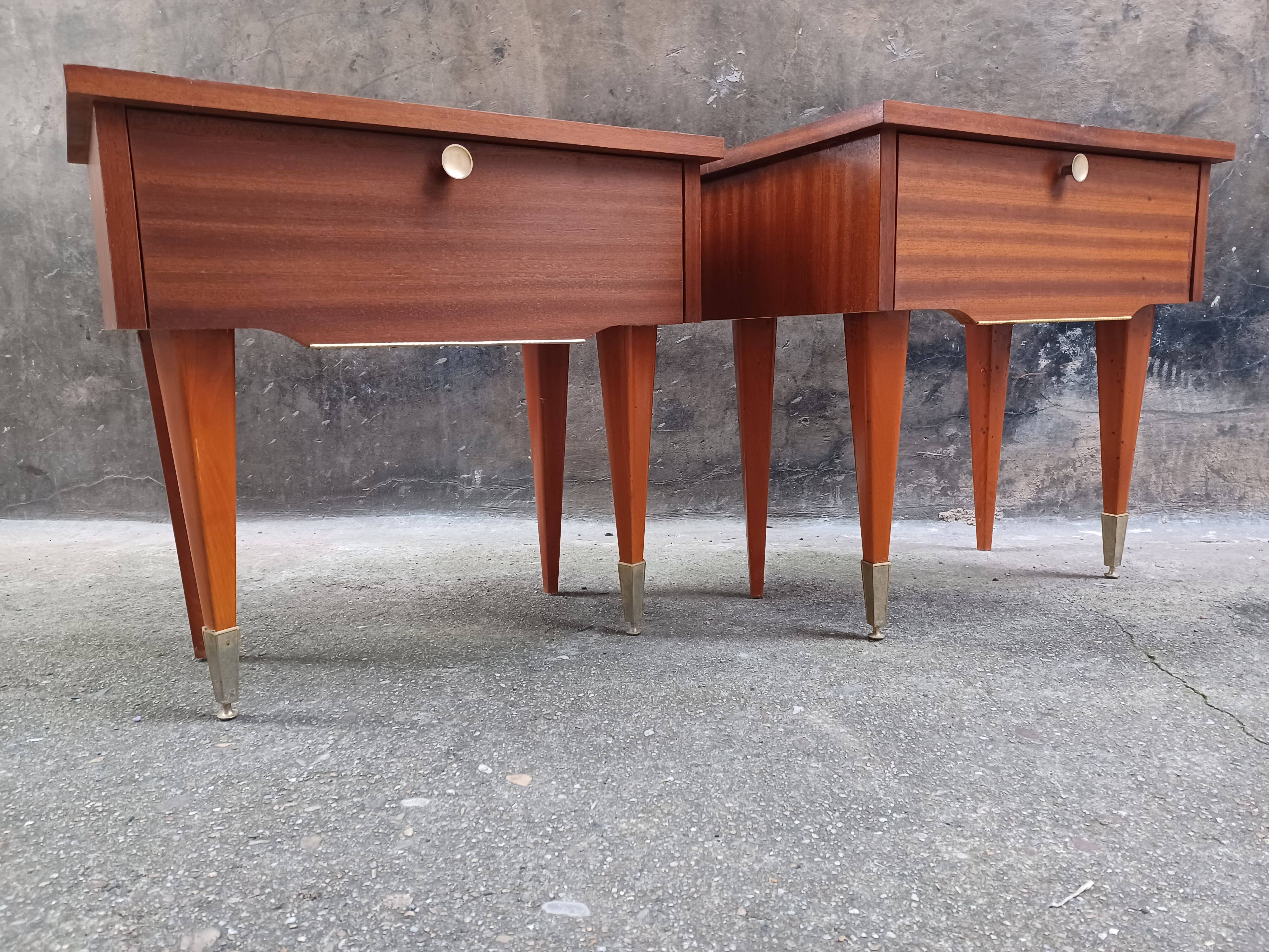 Pair of bedside tables, 60'S