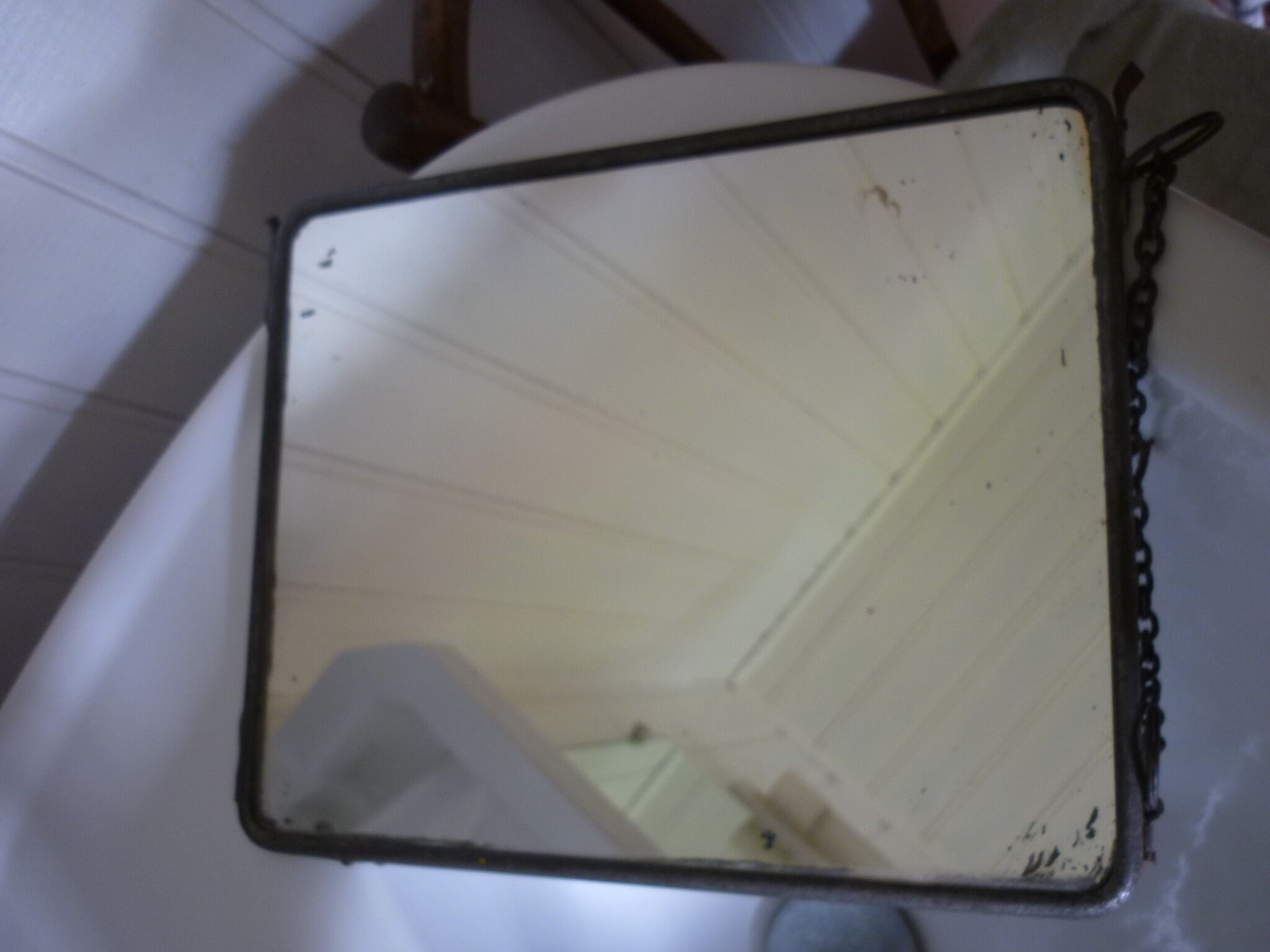 Old rectangular barber mirror