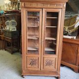 Bookcase showcase 2 doors 1900 in blond walnut
