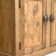 Parisian art deco sideboard in solid raw wood with pyrographed decorations, 1929