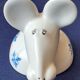 Salt cellar or porcelain salt shaker. Zoomorphic figurine of a mouse.