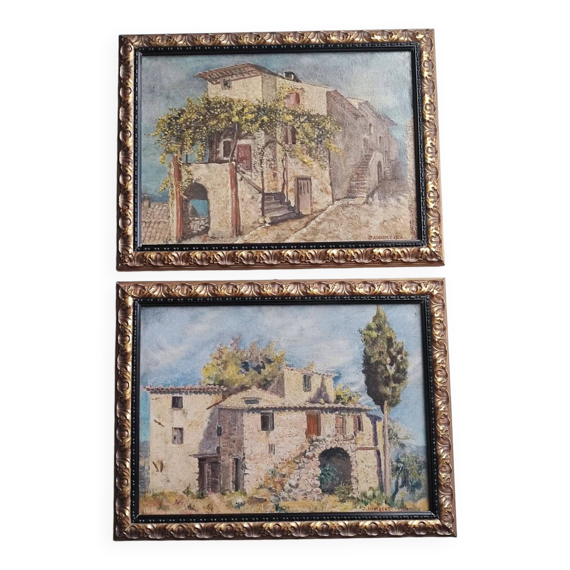 Paire de peintures à l'huile