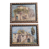 Paire de peintures à l'huile