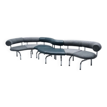 Large Cobra / Pipeline modular sofa by Johannes Foersom and Peter Hiort Lorenzen for Erik Jørgensen, 1980s
