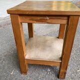 Vintage solid wood square farmhouse stool