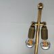 Pair of 2 Vintage Chic Articulated Brass Bakelite Amber Ball Lamps