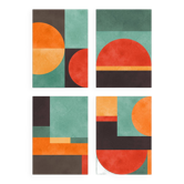 4 Colorful Geometric Art Prints