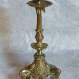 Bougeoir en bronze doré tripode XIXème